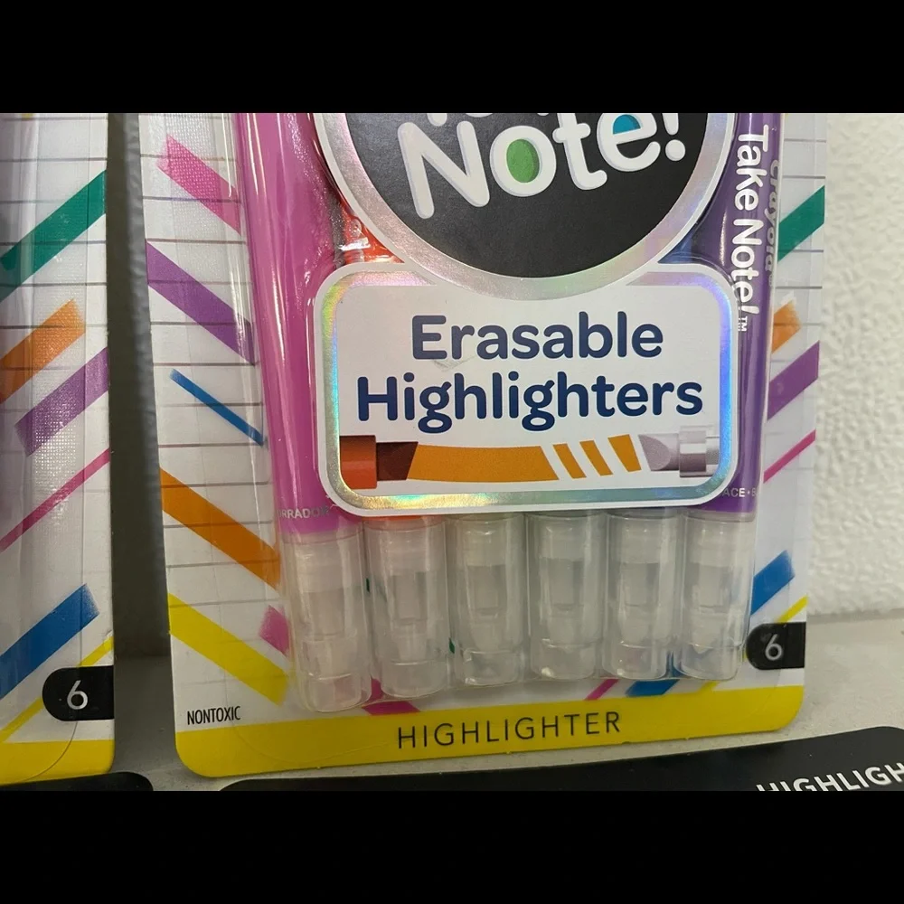 5 New Packs Of Crayola Erasable Highlighters